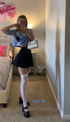 Skirt And Socks, Looks Pinterest, Cute Skirt Outfits, Cute Skirts, Short Skirt