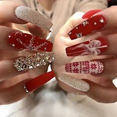 Cute Christmas Nails, Summery Nails, Christmas Nail Art Designs, Christmas Nails Acrylic, Trendy Nail, Nail Swag, Winter Nail Designs, Xmas Nails, Christmas Nail Designs