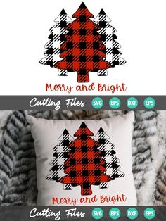 christmas tree svt cut file for cutting and cricting with the plaid pattern