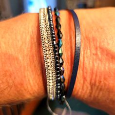 Nwt Howards Magnetic Clasp Multi Strand Blue Bracelet Elegant Blue Leather Bracelet For Gift, Elegant Blue Wrap Bracelet As A Gift, Elegant Blue Wrap Bracelet As Gift, Elegant Adjustable Blue Leather Bracelet, Elegant Blue Adjustable Leather Bracelet, Magnetic Clasp, Blue Bracelet, Multi Strand, Womens Jewelry Bracelets