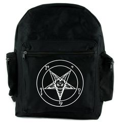 Sigil of Baphomet Backpack School Bag  Occult Inverted Pentagram Sigil Of Baphomet, Aztec Bag, Cute School Bags, School Pack