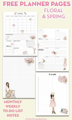 the free planner pages and spring printables are perfect for any girl in your life