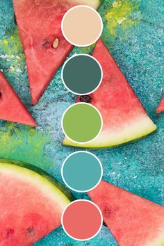 Watermelon Color Palette with hexadecimals Bright Home Color Palette, Bright Happy Color Palette, Watermelon Color Palette, Kidcore Color Palette, Italy Color Palette, Trending Color Palettes, Turquoise Color Combinations, Summer Colour Palette, Best Color Combinations