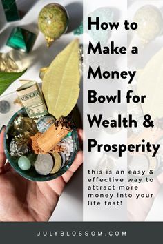 manifesting money spell Flowers For Abundance, Prosperity And Abundance Spell, Money Crystals And Stones, Crystals For Money Wealth, Money Bowl Spell Ingredients, Money Bowl Witchcraft, How To Attract Money, Herbs For Wealth And Prosperity, Money Bowl Feng Shui