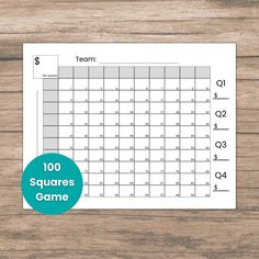 a printable square game with the words team on it and a blue circle around it