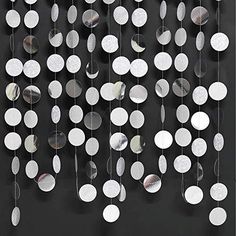 4 Strings Glitter Silver Circle Dots Garland Hanging Polk Dot Streamer Party Decoration String Banner Backdrop - If you say i do White Classroom, Streamer Party Decorations, Silver Party Decorations, Circle Garland, Silver Party, Silver Decor, Silver Circle, Bridal Shower Party, Disco Party