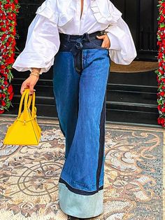 Olivia Mark - Vibrant Hue Denim Pants for Women Turquoise Outfits For Women, Turquoise Clothes, Denim Bottoms, Jeans Outfit Women, Trendy Denim, Future Outfit, Long Jeans, Denim Leggings, Denim Pant