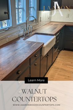 Walnut countertops Walnut Countertops, Butcher Block Countertops Kitchen, Hardwood Countertops, Wooden Countertops Kitchen, Walnut Butcher Block Countertops, Wood Kitchen Counters, Walnut Countertop, Walnut Kitchen Cabinets