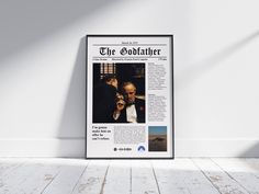 Film Movie Poster Newspaper Style The Godfather, Francis Ford Coppola, Frame Wall Art, Poster Newspaper, Vince Gilligan, Francis Ford Coppola, Dog Poster, Frame Wall Art, Better Call Saul, Digital Poster, A3 Size, Frame Wall