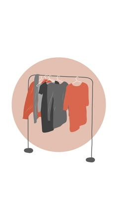 an illustration of clothes hanging on a rack