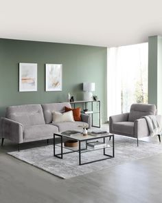 brooks fabric sofa and armchair light grey Sage Green Living Room, Light Gray Sofas, Grey Sofa Living Room, Sofa And Armchair, Grey Fabric Sofa, Living Room Decor Gray, Light Grey Fabric, Green Living Room, Blue Armchair