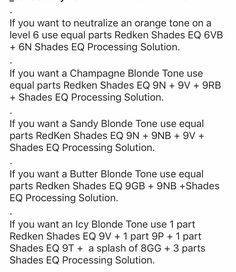 Blonde Toners, Toning Formulas, Shades Formulas, Toning Hair, Color Formulations, Hair Color Swatches, Blonde Toner