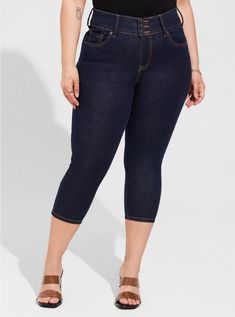 Crop Jegging Skinny Super Soft High-Rise JeanPlus Size Crop Jegging Skinny Super Soft High-Rise Jean, RINSE Versatile Stretch Jeans With Cropped Leg, Spring Stretch Jeans With 5-inch Inseam, Stretch Cropped Leg Jeggings, Stretch Mid-rise Capris, Stretch Dark Wash Capris For Spring, Dark Wash Stretch Capris For Spring, Stretch Denim High Rise Capris, Stretch High Rise Denim Capris, Stretch Denim Mid-rise Capris