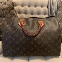 Great Condition!!! I Bought It Preloved And Do Not Have Original Receipts. It Was Authenticated. Top Handles Have Darkened With Patina. No Rips Or Tears. Beautiful!! It’s A Larger Bag Than I Prefer To Carry Now Which Is Why I Am Selling It. Louis Vuitton Speedy 35, Speedy 35, Bags Louis Vuitton, Selling On Poshmark, Louis Vuitton Speedy, Louis Vuitton Bags, Large Bag, Louis Vuitton Speedy Bag, Free Items