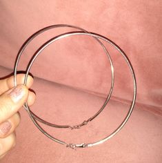 100mm / 4" Inches Silver Hoop Earrings Silver Metal Alloy I Also Have Them In Rose Gold , Black , And Gold, Listed Separately. Oversized Circle Hoop Earrings Most Of My Other Earrings Are Dangle Types That Can Be Upgraded To Solid Sterling Silver Or 14k Gold Filled Wires So If You Have Sensitive Ears Like Me, Check My Other Items For That Type. I Have A Background In Jewelry Design In Nyc And I Buy My Ear Wires From A Legitimate Metal Source Jewelry Supplies Company. I Can't Wear Metals Other Th Large Hoop Earrings Aesthetic, Silver Large Hoop Earrings, Massive Hoop Earrings, Silver Hallmarked Metal Hoop Earrings, Large Silver Hoop Earrings, Big Earrings, Ladies Boutique, Silver Hoops, Silver Hoop Earrings