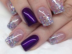 Purple Glitter Nails, Purple Nail Art, Purple Nail Designs, Valentine Nails, Lavender Nails, Nail Design Inspiration, Purple Nail, Sparkle Nails, Nail Designs Glitter