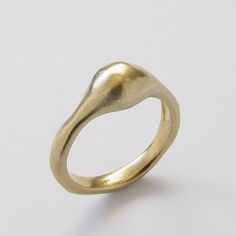 Modern Rounded Gold ring Handmade 14k Matte by artisaneffect Modern Hammered Gold Ring, Minimalist Hammered Rings For Formal Occasions, Elegant Hammered Rings For Formal Occasions, Modern Gold Signet Ring With Round Band, Elegant Hand Forged Gold Dome Ring, Contemporary Gold Round Rings, Modern Open Signet Ring In Recycled Gold, Modern Gold Jewelry With Matte Finish, Modern Hammered Yellow Gold Rings