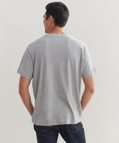 Men's Vintage Pocket Tee GreyWe remade our best-selling Vintage Pocket Tee for the guys, with added length and the same relaxed silhouette.Inspired by the look and feel of a lived-in vintage tee, this casual basic is destined to become a staple in your everyday wardrobe in no time.100% cotton.Made in the USA.Relaxed fit with a pocket. Vintage Crew Neck T-shirt For Loungewear, Gray Cotton T-shirt For Loungewear, Cotton Graphic Tee For Casual Gatherings, Basic T-shirt With Relaxed Fit For Casual Gatherings, Basic T-shirt For Casual Gatherings, Relaxed Soft-washed T-shirt For Casual Gatherings, Relaxed Crew Neck Top For Casual Gatherings, Unstructured Cotton Tops For Casual Gatherings, Cotton Tops For Casual Gatherings