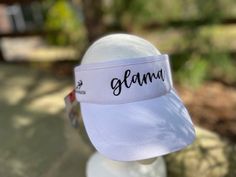 Custom Embroidered Visor.  I currently only have white but can get additional colors as inventory becomes available.   These are very nice quality visors - I can put intials or your name on them.   There is a space limitation for stitching visors - about 4" across the front so please contact me if you have a lot of text.   I can stitch a cute icon on the side (like I do on my regular visors) -- see the chart in the images. Details ♥ 100% polyester COOLMAX® fabric with COOLMAX® terry sweatband ♥ moisture-wicking, cooling and quick-drying ♥ Flat front panel perfect for custom logo application ♥ Black undervisor reduces glare ♥ Machine washable; air dry ♥ One size comfortably fits most; Headsweats® logo on right side ♥ Headsweats® logo stretch elastic back for comfortable adjustability ♥ Made Cute Icon, Women Running, How To Dye Fabric, Cute Icons, Custom Logos, Sun Hats, Your Name, Moisture Wicking, Caps Hats