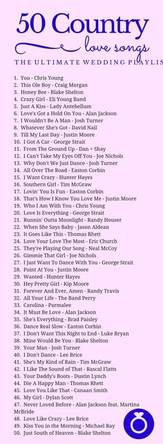 50 country love songs the ultimate wedding playlist