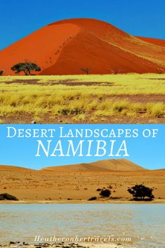 desert landscapes of namibia with text overlay