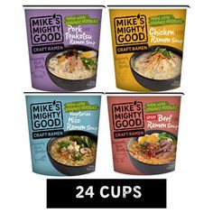 four frozen meals are shown with the same price tag on each one and two cups