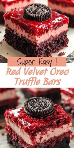 red velvet oreo truffle bars are super easy to make