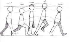 a drawing of people walking in different directions