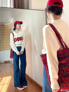 Colorful Korean Outfits, Japan Outfits Summer, Peony Aesthetic, Boyish Outfits, Fashion Kawaii, Street Outfits, Korean Outfit Street Styles, Girl Fashion Style, Aesthetic Streetwear