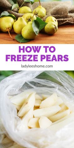 how to freeze pears in a plastic bag