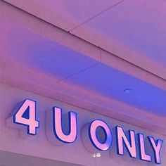 a neon sign that says 4 u only on it