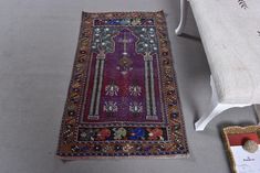 3x4 Small Rugs, Turkish Rug, Vintage Rug, Oushak Rugs, Rugs For Bath, 2.4x3.9 ft Purple Rug, Hand-Knotted Oriental Rug, Wool Bath Mat,   Length x Width: 2,4x3,9 feets or 73x120 centimeters   Weight: 3,75 Lb  or  1,7 kg  Material: Wool  I collect these beautiful Vintage rugs from every corner of Anatolia from who weave these rugs, each rug has its own story.  Shipping,  I pack all orders in the next day you ordered and ship via DHL Express or Fedex.   Please check your message boxes in the next 2 days after you order maybe there could be a question about your order.  Please DO NOT use PO BOX addresses and it cause to returns because delivery companies do not deliver to PO BOX addresses, please add your physical address.  Return/Custom Issues,  I accept the return and you need to contact me Rugs Turkish, Prayer Rug, Purple Rug, Oushak Rugs, Rug Wool, Dhl Express, Small Rugs, Rug Vintage, Oushak Rug