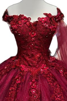 Elegant Quinceanera Dress With Floral Applique, Elegant Floral Applique Quinceanera Ball Gown, Quinceanera Ball Gown With Floral Applique For Prom Season, Floral Applique Ball Gown Quinceanera Dress For Prom Season, Elegant Quinceanera Dress With Floral Applique For Debutante Ball, Floral Applique Ball Gown For Quinceanera Or Prom, Burgundy Ball Gown For Wedding, Burgundy Ball Gown Dress For Wedding, Floral Embellished Ball Gown For Quinceanera