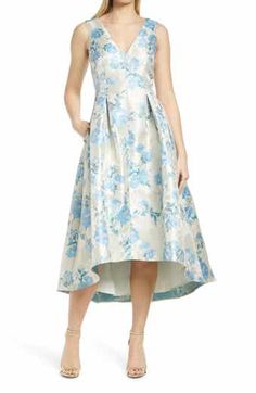 Eliza J Illusion Neck High/Low Dress | Nordstrom High Low Cocktail Dress, Flowery Dresses, Eliza Dress, Floral Overlay, Illusion Neckline, Eliza J, Mom Dress, Beauty Sale, Fragrance Design