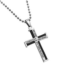 Cable Cross Necklace John 15:13 Forgiven Jewelry $29.95 Cross Necklace For Men, Mens Cross Necklace, Ephesians 6, Christian Verses, Christian Necklace, Gold Chains For Men, Godly Man, Chain Silver, Christian Jewelry