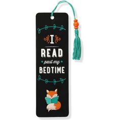 a bookmark with an image of a fox and the words i read made my bedtime