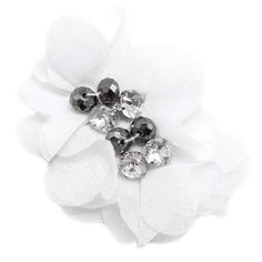 Wicked Wonders VIP Bling Hair Clip Twinkling Lights White Hair Clip Affordable Bling_Bling Fashion Paparazzi White Hair Clip, Fabric Folds, Twinkling Lights, White Rhinestone, Twinkle Lights, White Hair, Soft White, White Fabric, White Fabrics