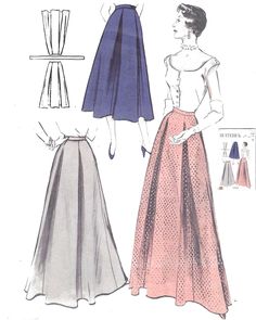 Vintage Butterick 5309 Six Gored Skirt In Two Lengths Sewing Pattern: The perfect casual skirt for all of your daytime outfits turns into a smart evening skirt when made floor length. Two inverted pleats in front and two in the back. Quick and easy.  (a) Below Knee length (B) Floor Length. Size 14 Waist  26 Hip 35 The pattern pieces are complete ,cut, unmarked and in good condition. The directions are in  good condition and the envelope is in good condition.  The pattern will be sent in a acid free envelope. Vintage Full-length Lined Skirt, Inverted Pleat Skirt, Daytime Outfits, Gored Skirt, Dream Fashion, Evening Skirts, Pleat Skirt, Aline Skirt, Pattern Pieces