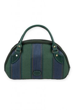 Stand out from the crowd with this Appin handbag. The Appin is an extremely elegant but very useful ladies green leather handbag with blue and green striped wool fabric and green bridle trim.  The Appin green leather handbag is very roomy and is perfect for carrying lots of bits and pieces everything a lady needs for a day out and about.  Internally, the Appin handbag is lined in soft blue suede and has, in suede, two large open pockets and one zipped pocket.  The buckles and zip on the exterior Luxury Green Canvas Shoulder Bag, Green Handheld Satchel With Handles, Green Top Handle Satchel With Leather Handles, Striped Top Handle Bag For Everyday Use, Green Canvas Satchel With Leather Handles, Green Canvas Satchel Shoulder Bag, Green Handheld Shoulder Bag With Leather Handles, Green Canvas Satchel With Removable Pouch, Green Rectangular Satchel With Leather Handles