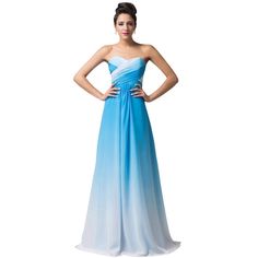 A-Line Ombre Chiffon Long Evening Bridesmaid Dress Lace Bridesmaids Gowns, Ombre Bridesmaid Dresses, Prom Dresses 2016, Formal Wear Women, Chiffon Dresses, Womens Prom Dresses, Gowns Prom, Ball Gowns Evening, Maxi Dress Prom