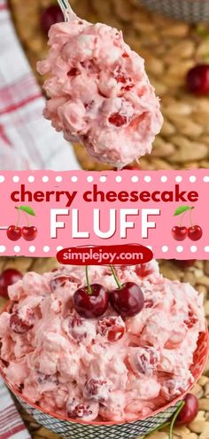 Try to make this cherry cheesecake dip with fluff as your sweet treat! This best marshmallow fluff recipe comes together in about five minutes in a huge bowl! This dessert is easy enough that one of the kiddos can be in charge of making it! What's not to love? Cherry Cheesecake Fluff, Marshmallow Fluff Recipe, Cherry Cheesecake Dip, Cheesecake Fluff, Marshmallow Fluff Recipes, Fluff Recipe, Cheesecake Dip