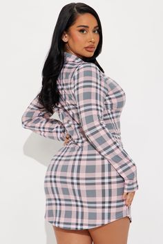 Available In Pink/combo. PJ Sleep Shirt Long Sleeve Collared Button Down Chest Pocket Stretch Final Sale Disclaimer: Plaid Placement May Vary. 95% Polyester 5% Spandex Imported | Cozy Cutie PJ Sleep Shirt in Pink size Small by Fashion Nova Fitted Plaid Shirt For Winter, Fitted Spring Loungewear Shirt, Fitted Spring Shirt For Loungewear, Fitted Shirt For Loungewear In Spring, Fitted Shirt For Spring Loungewear, Fitted Button-up Top For Loungewear, Fitted Button-up Loungewear Top, Fitted Long Sleeve Plaid Top, Fitted Plaid Long Sleeve Top