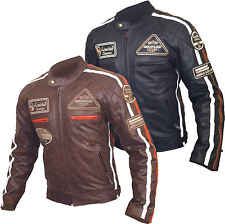 two leather jackets with different colors and designs