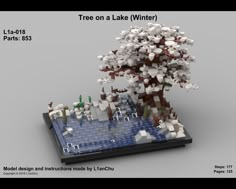 a tree on a lake winter model and instructions made by lanchu