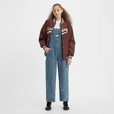 Levi's® Baggy Highwater Women's Overalls - Medium Wash | Levi's® US Women's Overalls, Ribcage Jeans, Summer Denim, Relaxed Jeans, Chino Jeans, Loose Jeans, Overalls Women, Tapered Jeans, Short Shirts