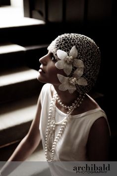 1920s Wedding Dress, Veil Headpiece