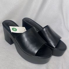 Brand New !!! Gorgeous Minimalist Simple Classic Classy A New Day Black Ricky Model Slip On Chunky Wedge Heel Sandal. Perfect For Any Occasion. Memory Foam. Size 10. Tags Y2k 90s 80s Hippie Goth Boho Casual Synthetic Block Heels With Round Toe, Casual Synthetic Wedge Block Heels, Trendy Synthetic Wedge Heel Block Heels, Trendy Synthetic Wedge Block Heels, Casual Chunky Platform Heels Medium Width, Casual Block Heels With Chunky Platform For Spring, Spring Casual Block Heels With Chunky Platform, Casual Block Heels With Platform, Casual Medium Width Platform Block Heels