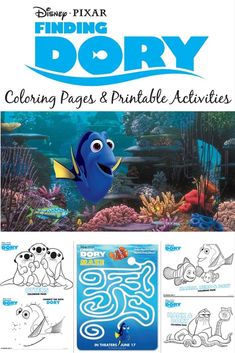 finding dory coloring pages and printable activities for kids to color with the disney pixa