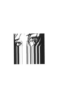 an abstract black and white image of two people's eyes