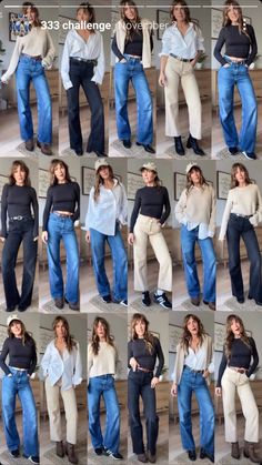 Capsule Packing, Wide Leg Jeans Outfits, Wide Leg Jeans Outfit, Large Pants, Jean Large, 3 Shoes, Outfit Look, Gen Z, Other Outfits